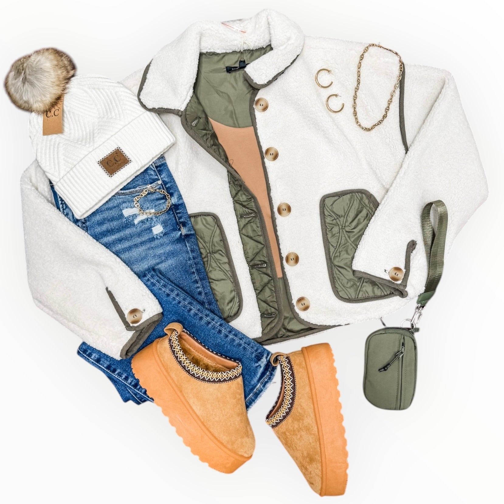 The Carol Cream Fleece Jacket