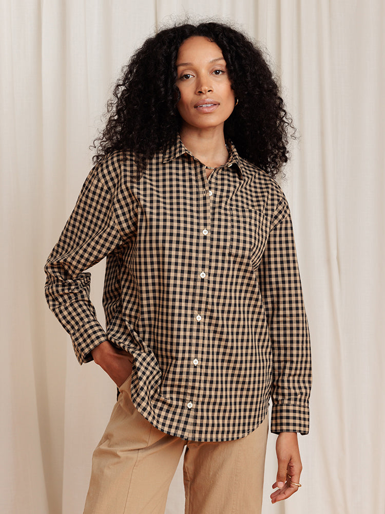 Relaxed Button-up Shirt Coffee