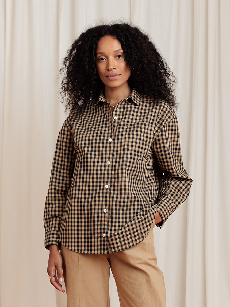 Relaxed Button-up Shirt Coffee