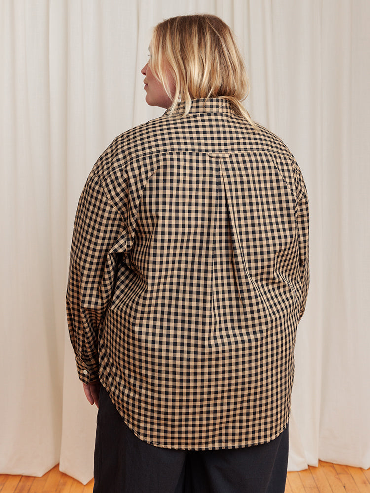 Relaxed Button-up Shirt Coffee