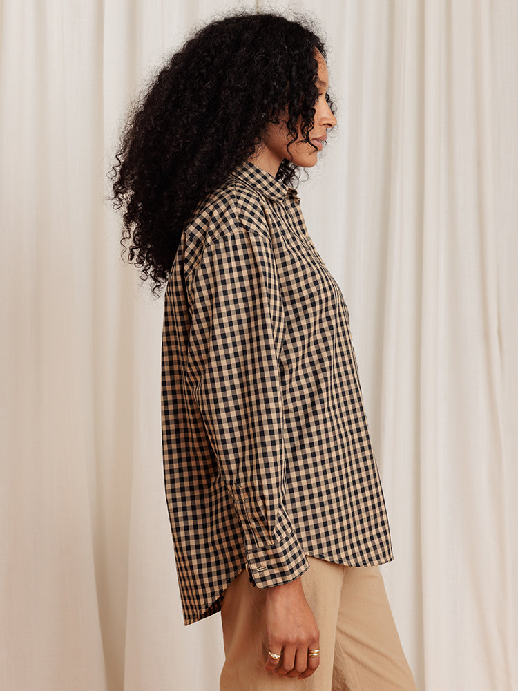 Relaxed Button-up Shirt Coffee